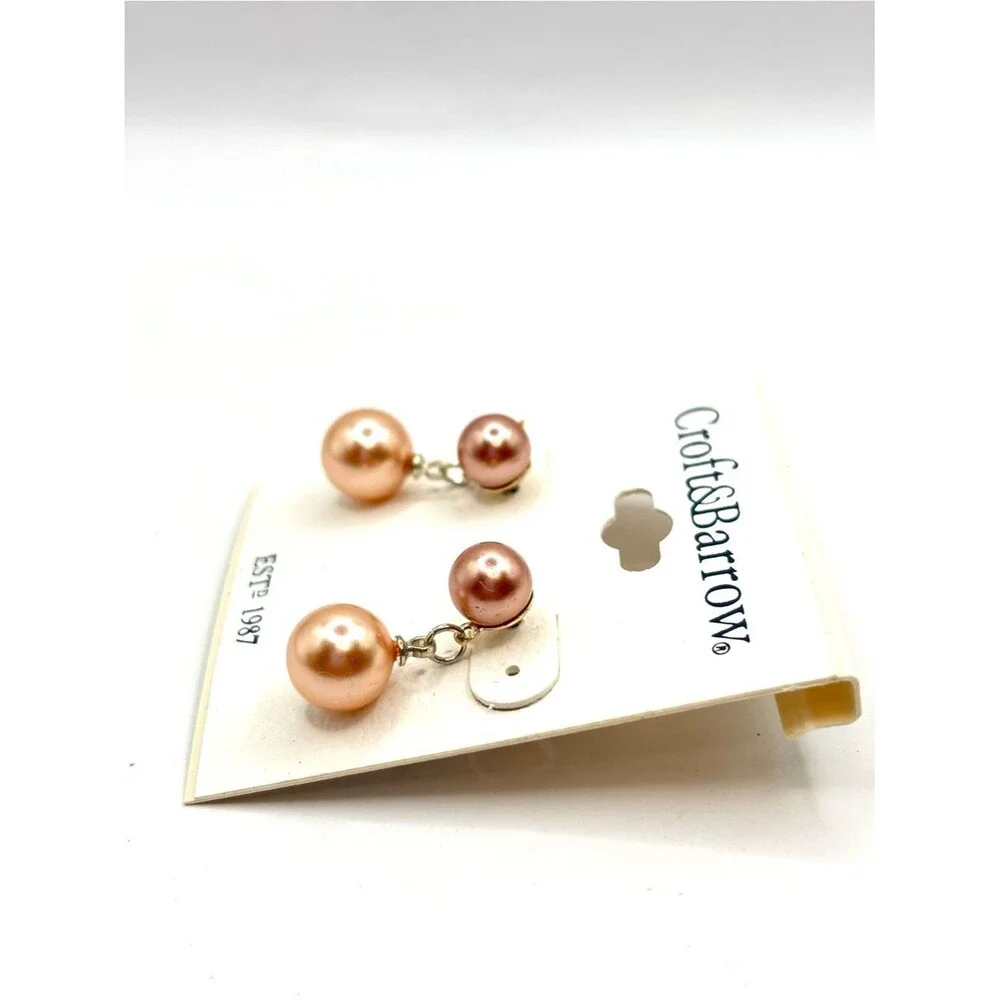 Croft & Barrow Gold-Tone Hoop, Twisted Drop and Rose Pearl Earring Bundle